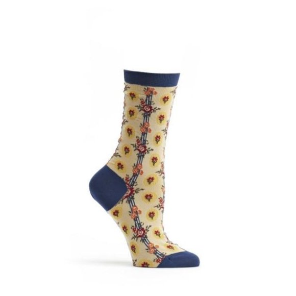 Retro Flower Stripe- Socks - Picture 1 of 2